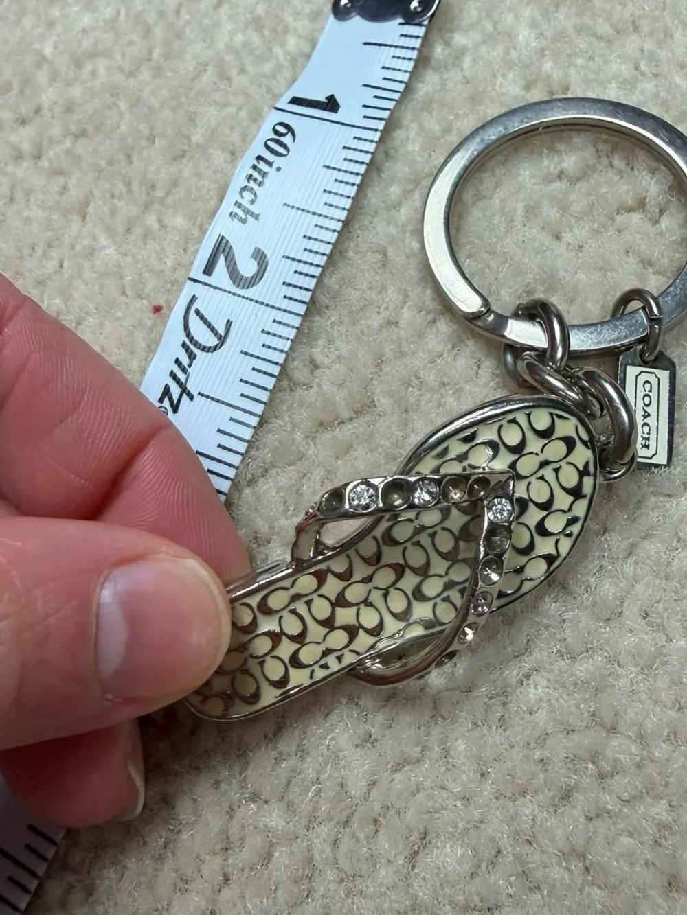 y2k coach enamel flip flop keychain